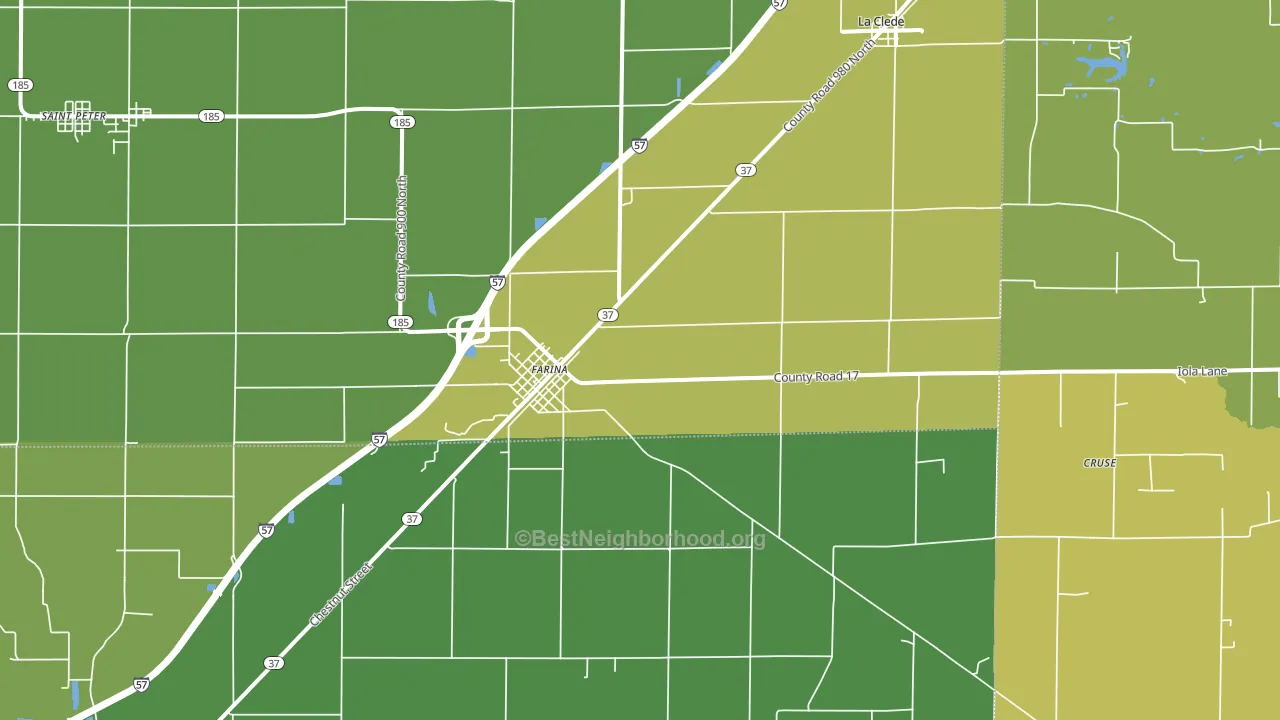 Farina, IL block-group voter-turnout map