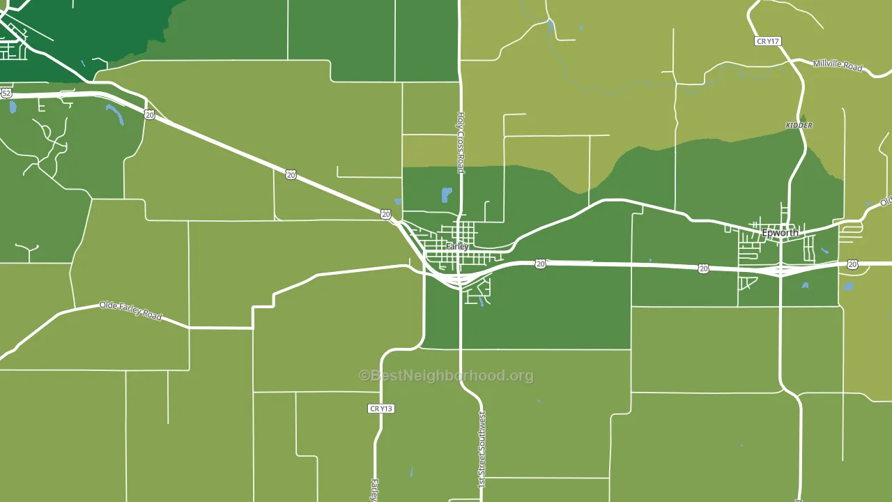 Farley, IA block-group voter-turnout map