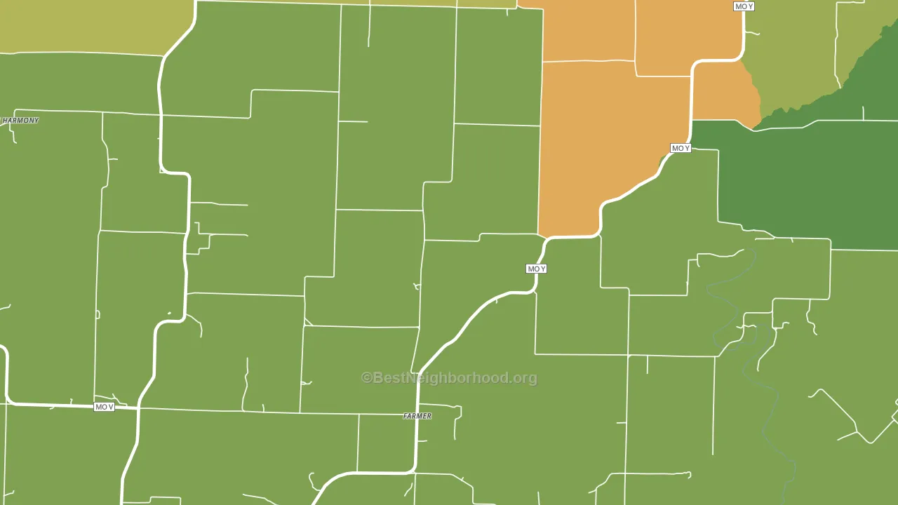 Farmer, MO block-group voter-turnout map