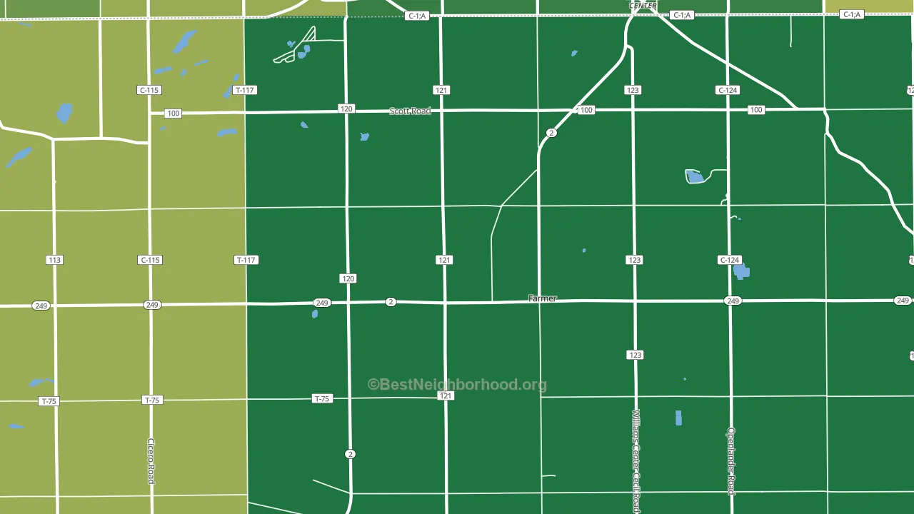 Farmer, OH block-group voter-turnout map