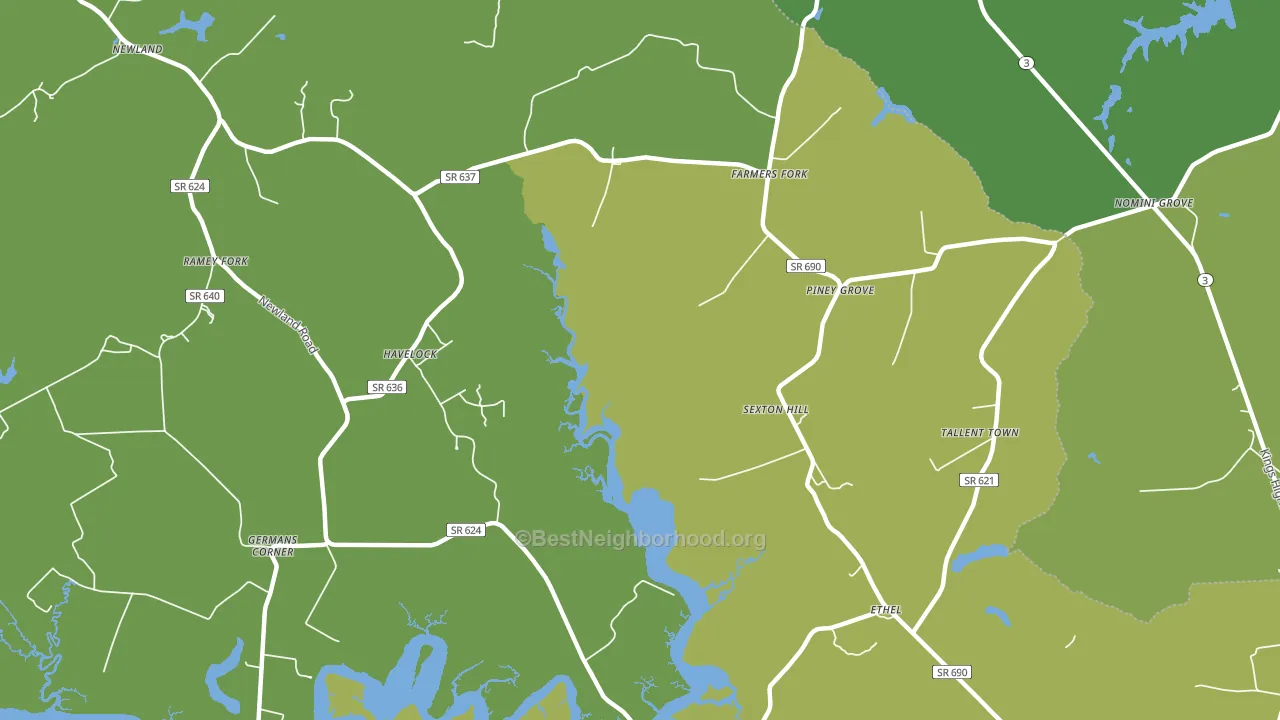 Farmers Fork, VA block-group voter-turnout map
