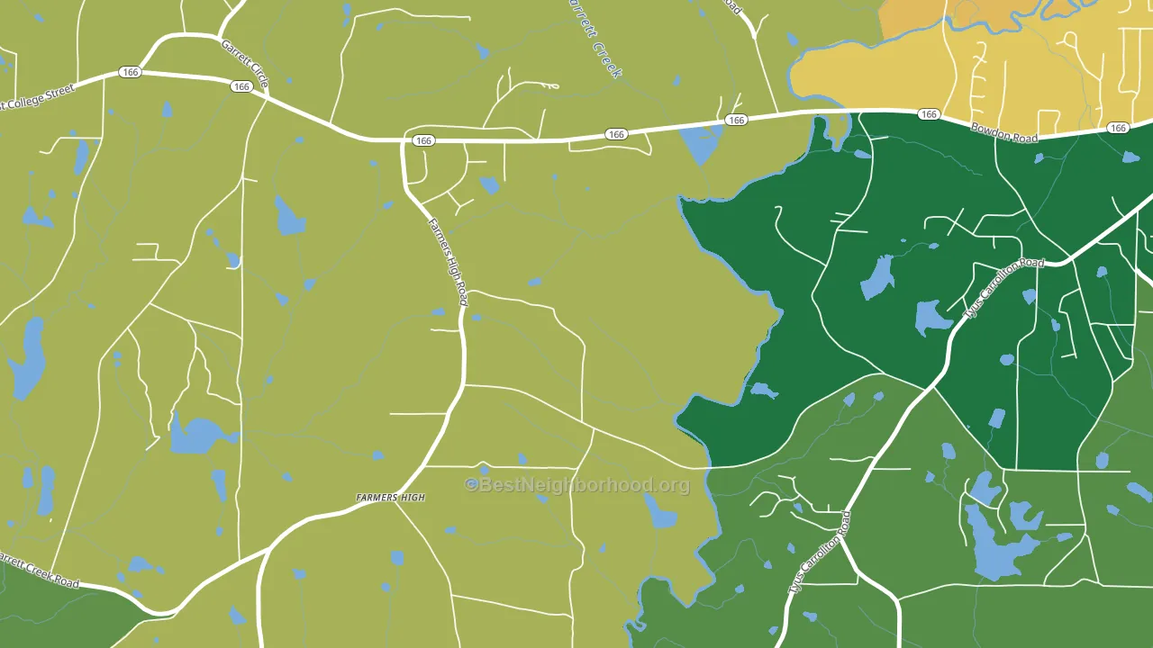 Farmers High, GA block-group voter-turnout map