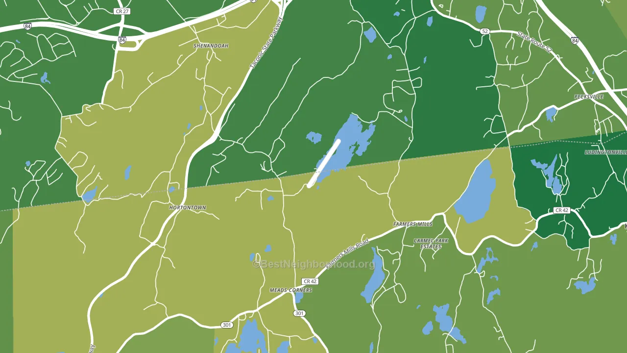 Farmers Mills, NY block-group voter-turnout map