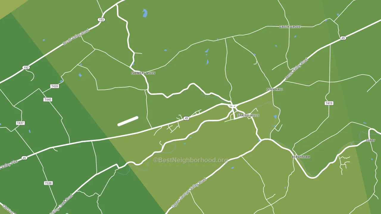 Farmers Mills, PA block-group voter-turnout map