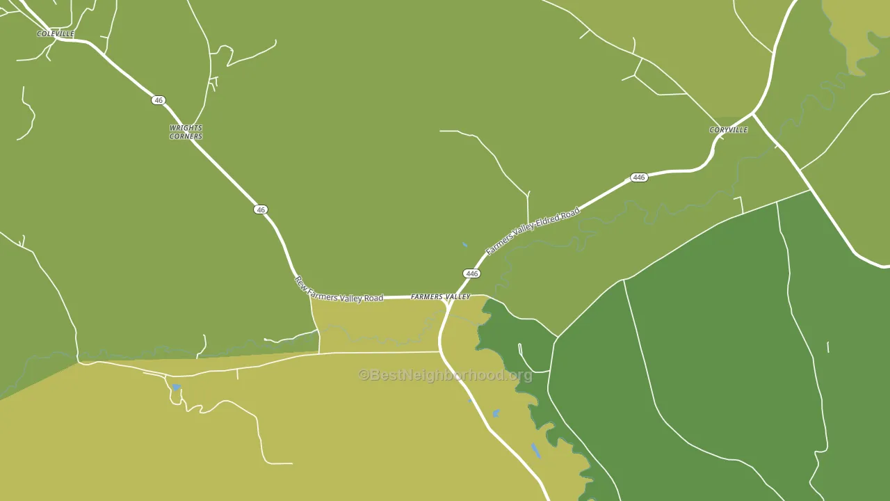 Farmers Valley, PA block-group voter-turnout map