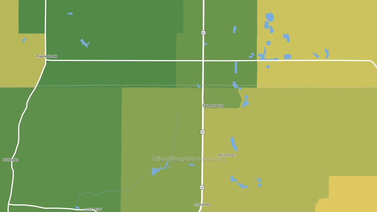 Farmersburg, IN block-group voter-turnout map