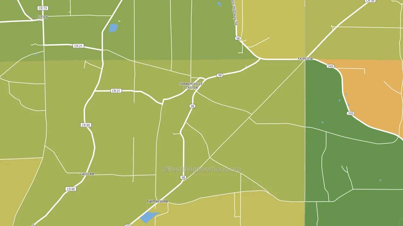 Farmersville Station, NY block-group voter-turnout map