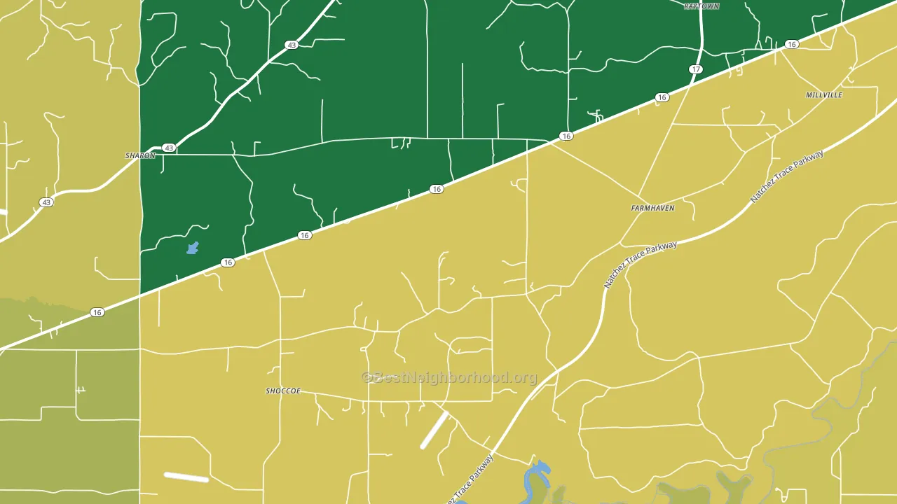 Farmhaven, MS block-group voter-turnout map