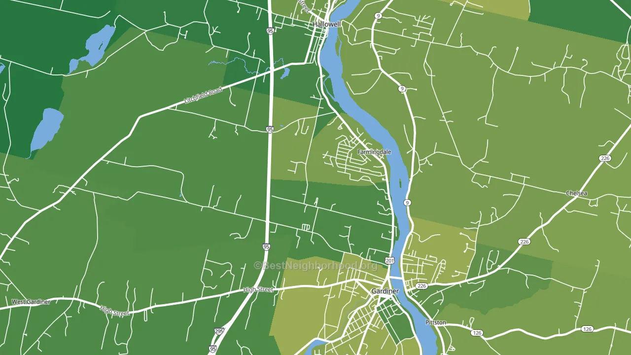 Farmingdale, ME block-group voter-turnout map