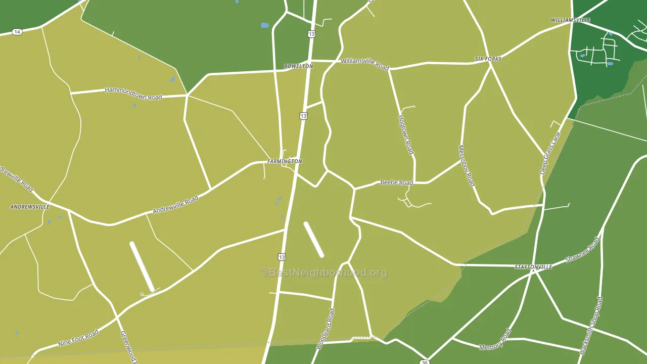 Farmington, DE block-group voter-turnout map
