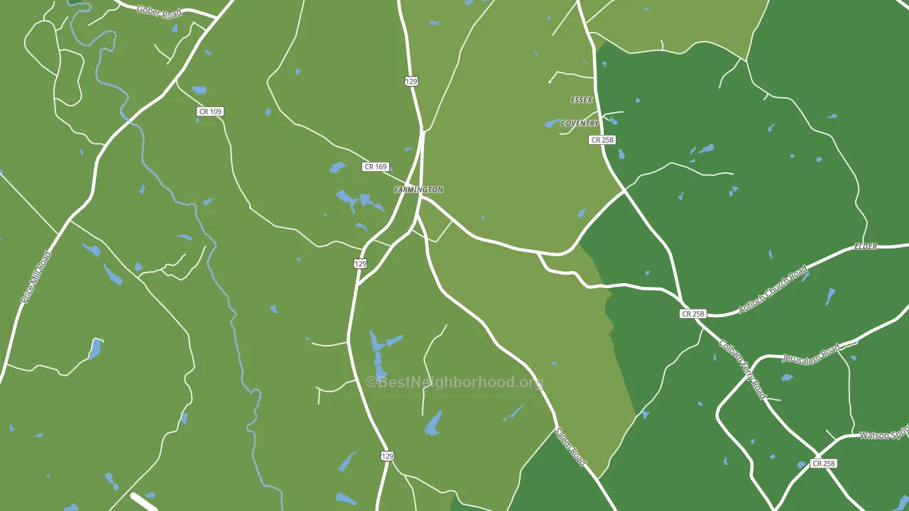 Farmington, GA block-group voter-turnout map