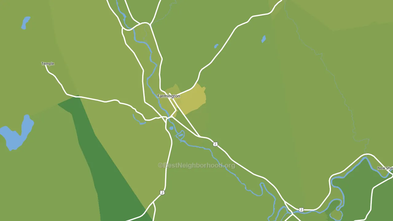 Farmington, ME block-group voter-turnout map