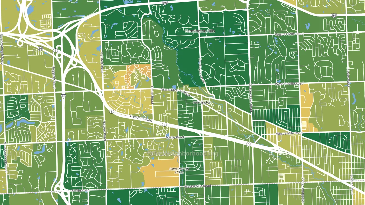 Farmington, MI block-group voter-turnout map