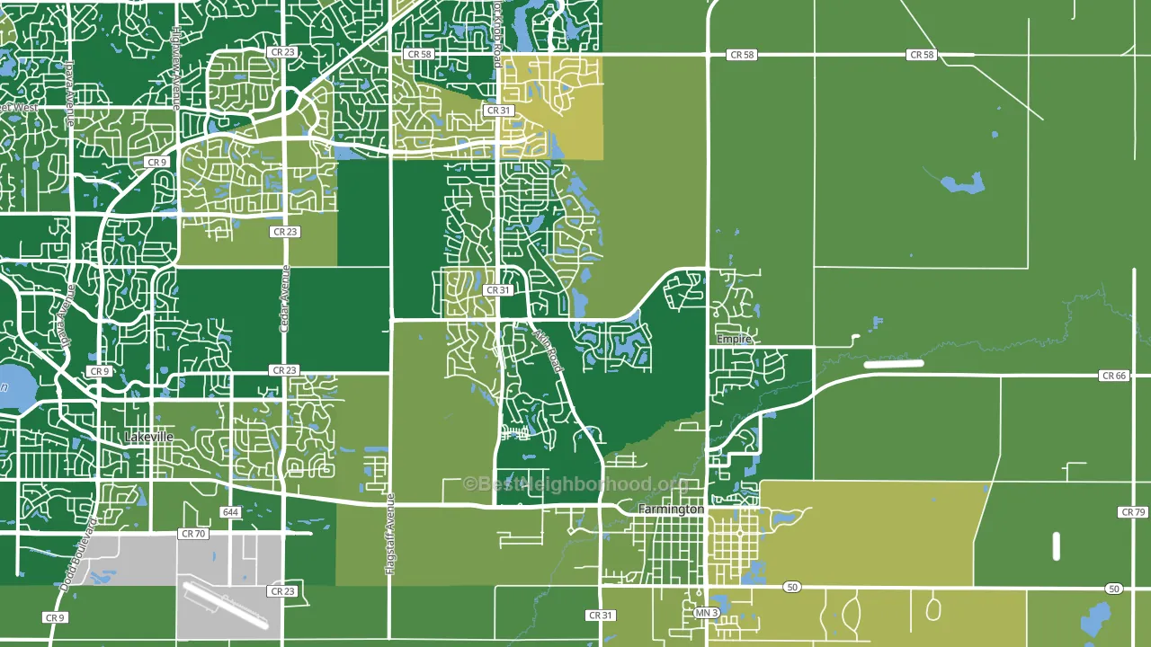 Farmington, MN block-group voter-turnout map