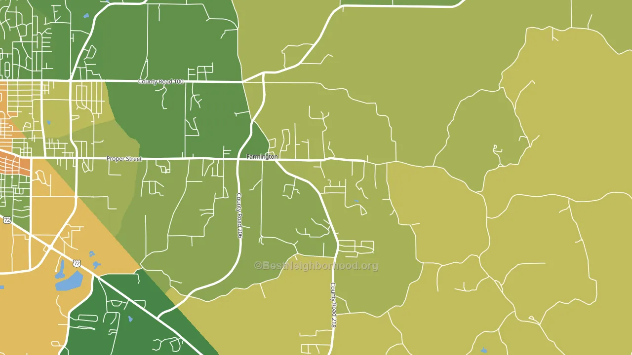 Farmington, MS block-group voter-turnout map