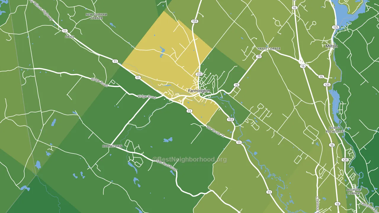 Farmington, NH block-group voter-turnout map
