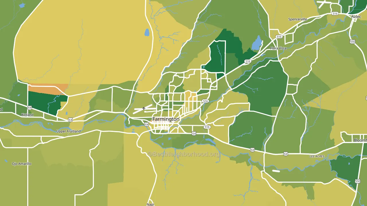 Farmington, NM block-group voter-turnout map