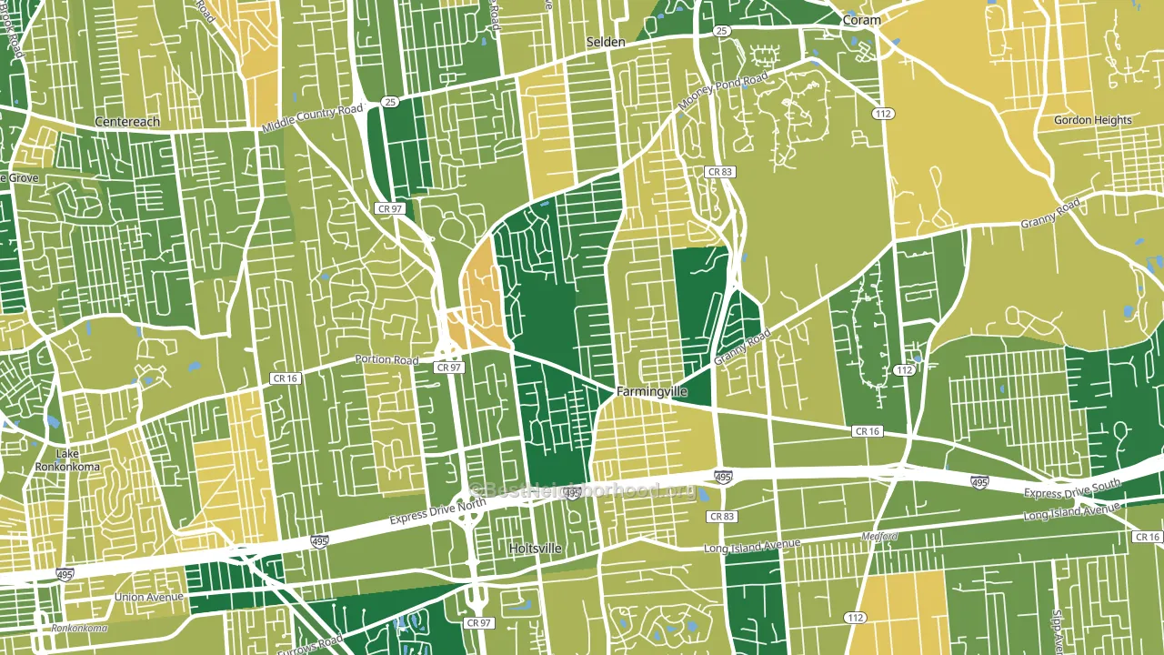 Farmingville, NY block-group voter-turnout map