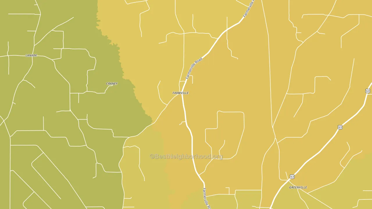 Farmville, AR block-group voter-turnout map