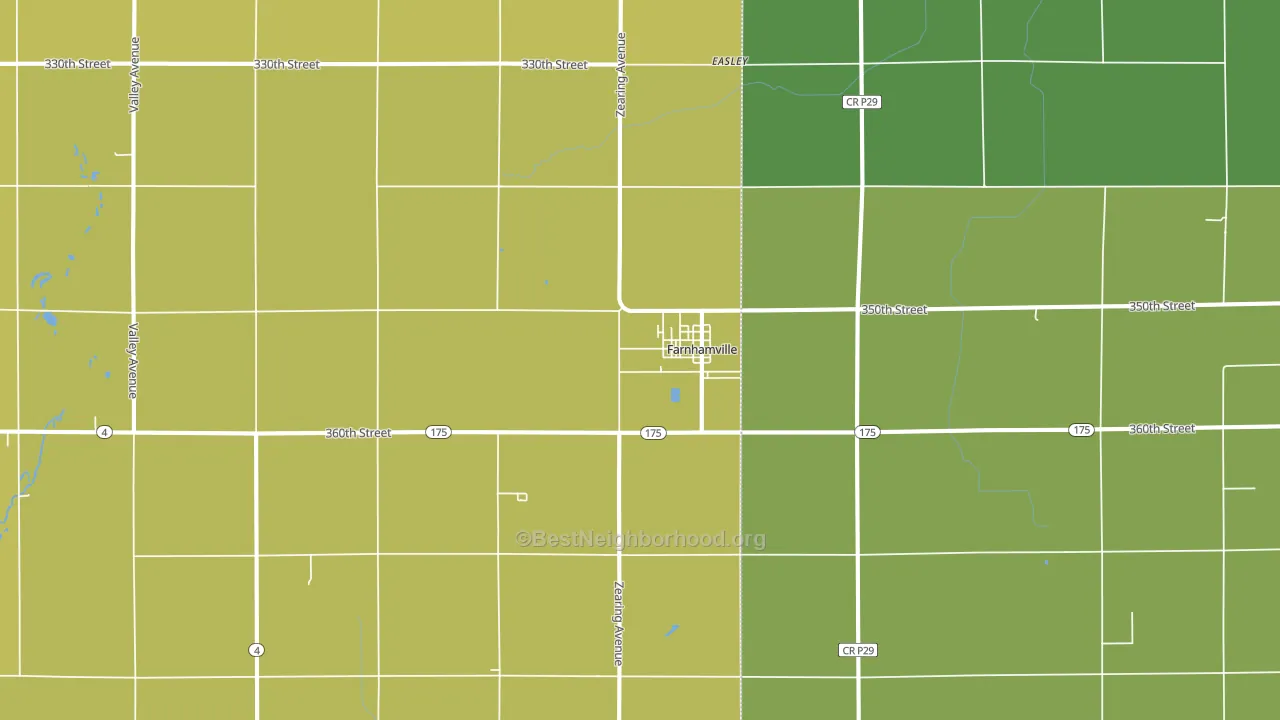 Farnhamville, IA block-group voter-turnout map