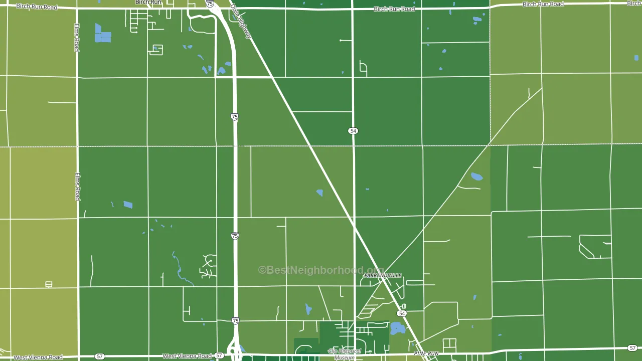 Farrandville, MI block-group voter-turnout map