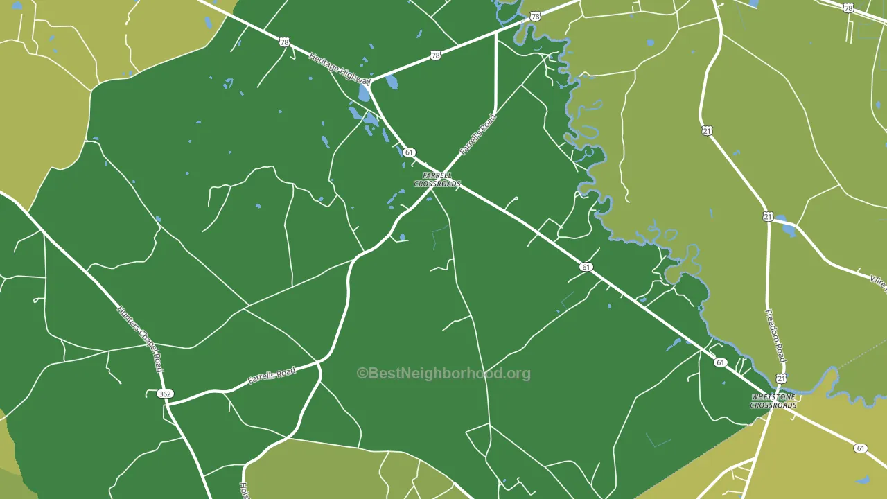 Farrell Crossroads, SC block-group voter-turnout map