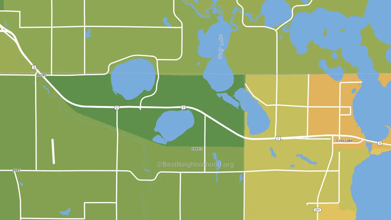 Farris, MN block-group voter-turnout map