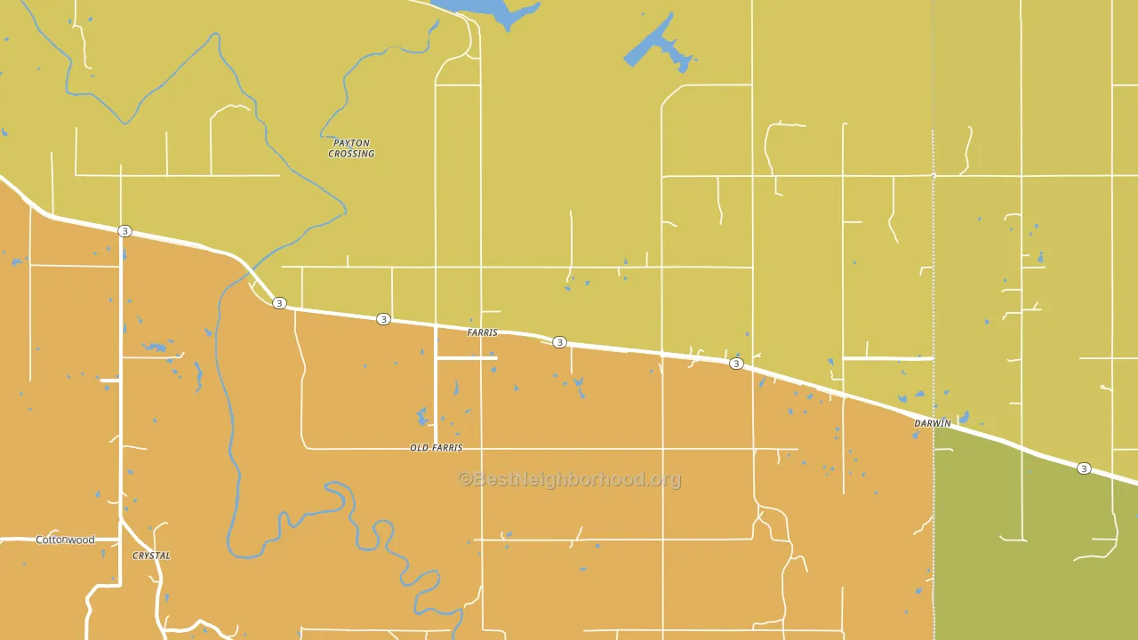 Farris, OK block-group voter-turnout map