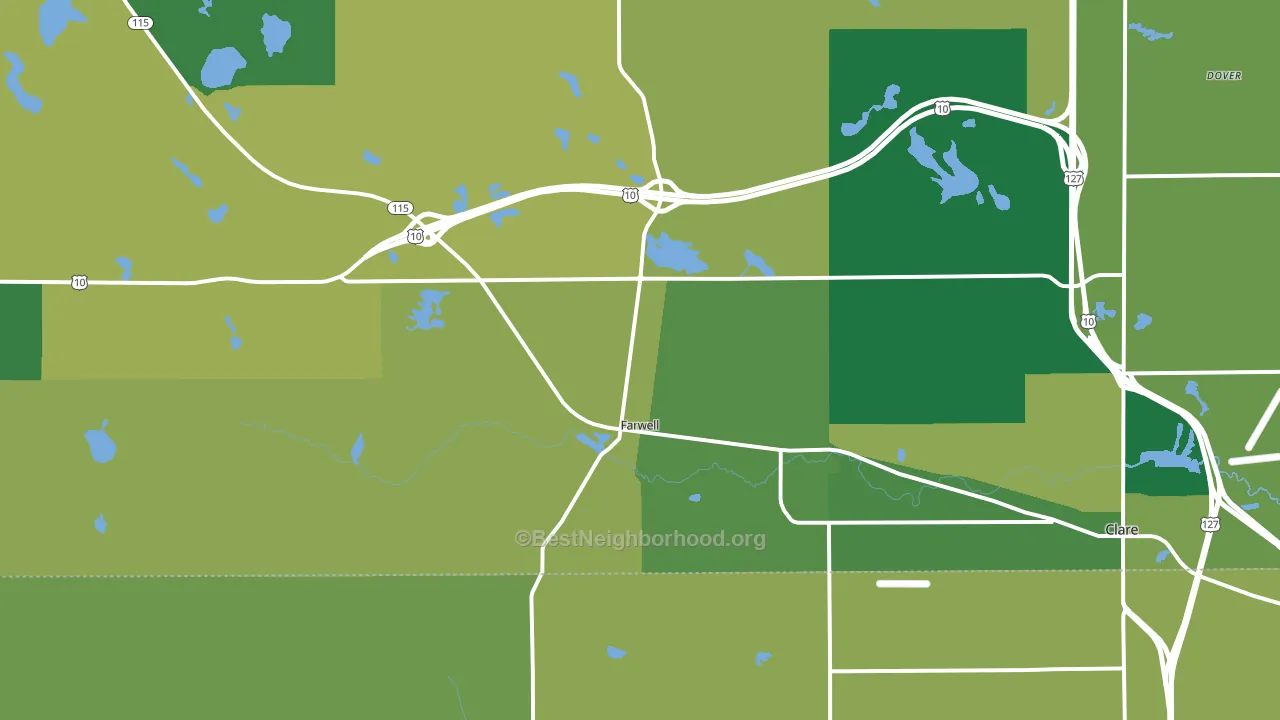 Farwell, MI block-group voter-turnout map