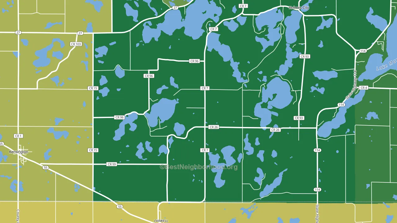 Farwell, MN block-group voter-turnout map