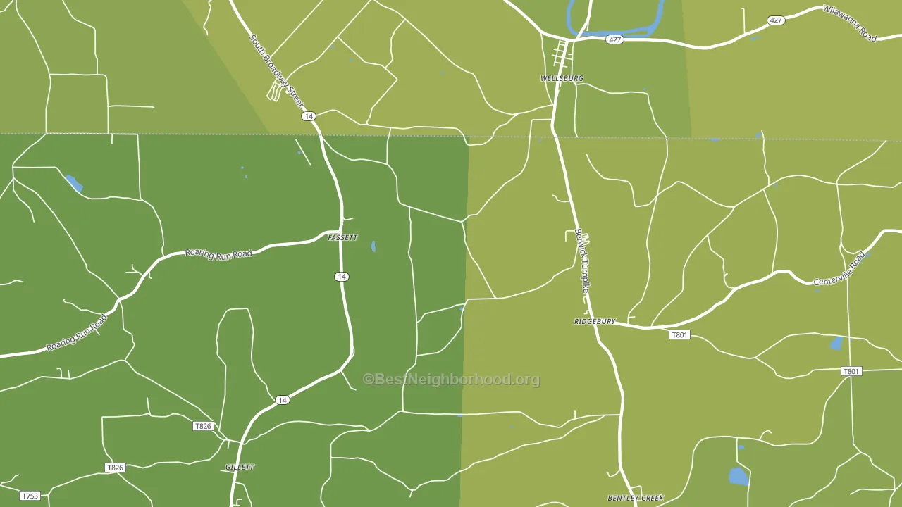 Fassett, PA block-group voter-turnout map
