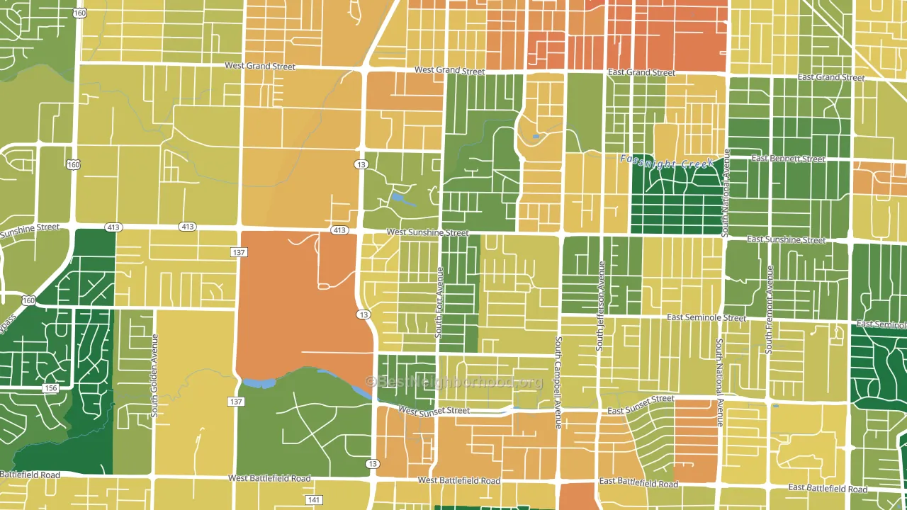 Fassnight, Springfield, MO block-group voter-turnout map