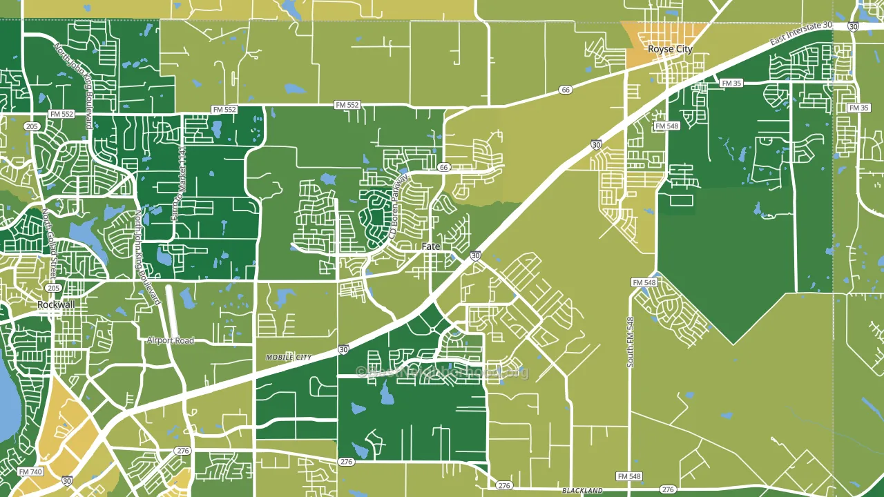 Fate, TX block-group voter-turnout map
