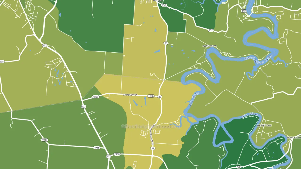 Faulconer, KY block-group voter-turnout map