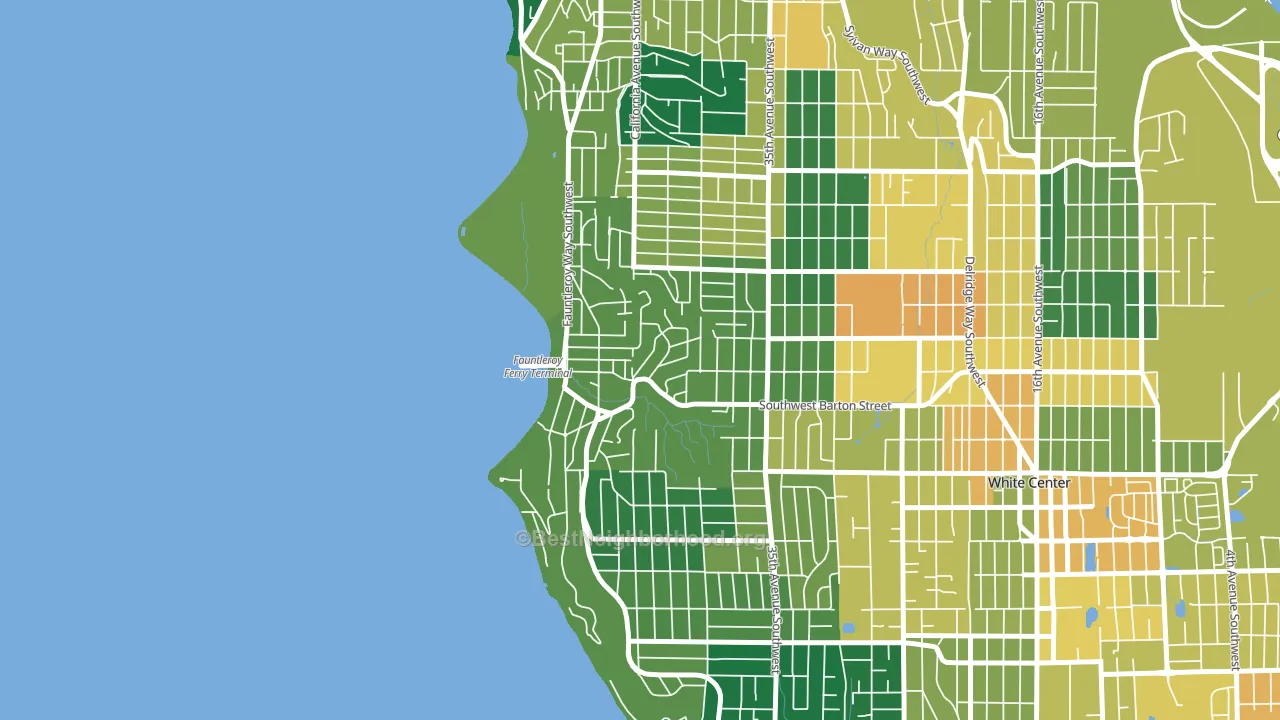 Fauntleroy, Seattle, WA block-group voter-turnout map