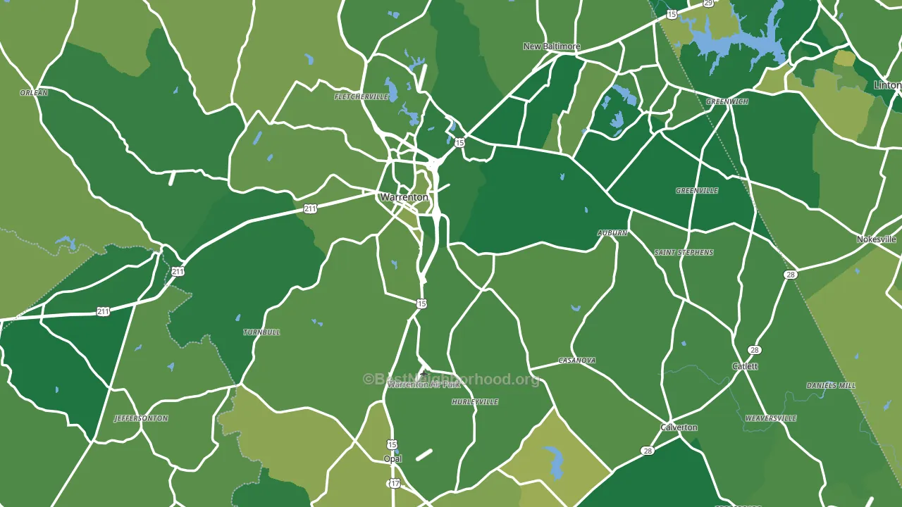 Fauquier County, VA block-group voter-turnout map
