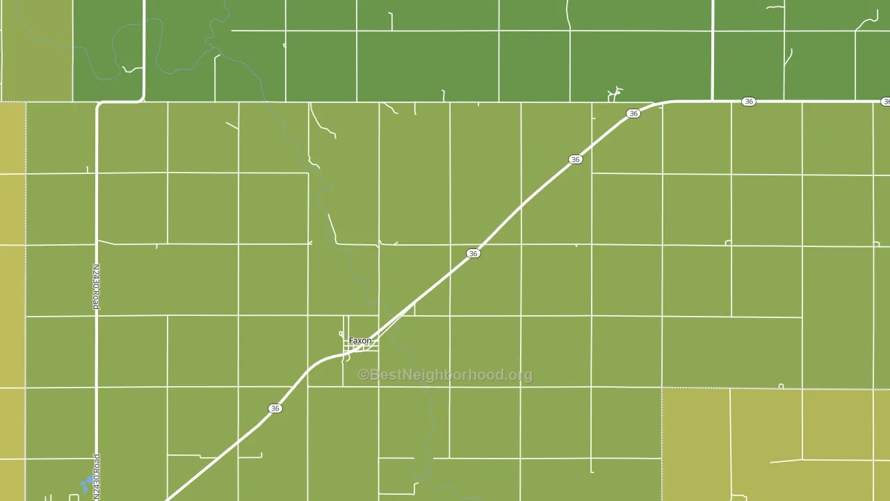 Faxon, OK block-group voter-turnout map