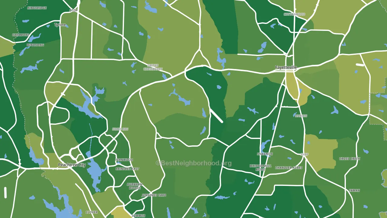 Fayette County, GA block-group voter-turnout map