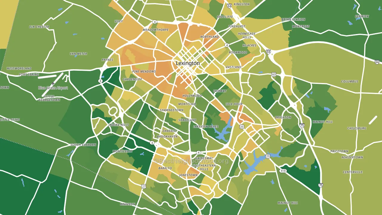 Fayette County, KY block-group voter-turnout map