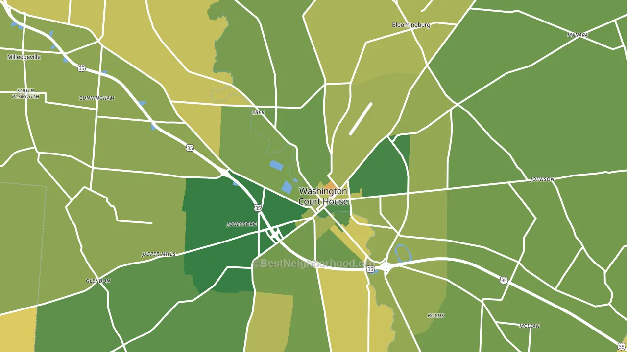 Fayette County, OH block-group voter-turnout map