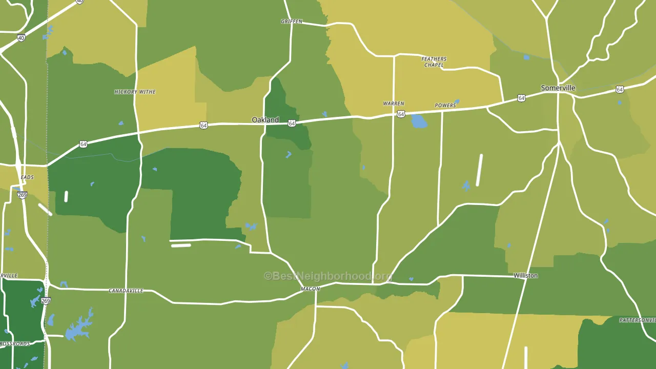 Fayette County, TN block-group voter-turnout map