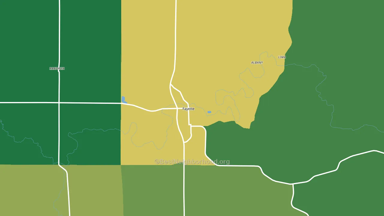 Fayette, IA block-group voter-turnout map