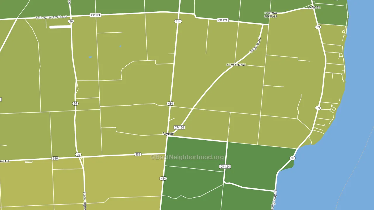 Fayette, NY block-group voter-turnout map