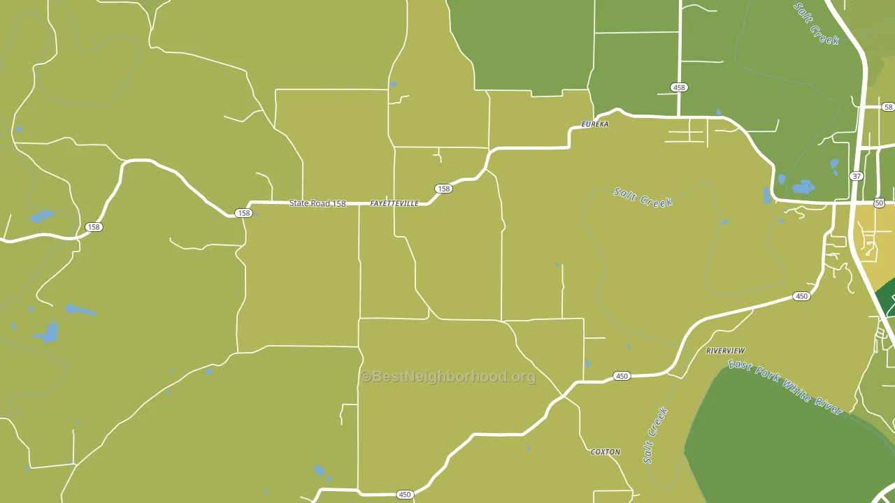 Fayetteville, IN block-group voter-turnout map