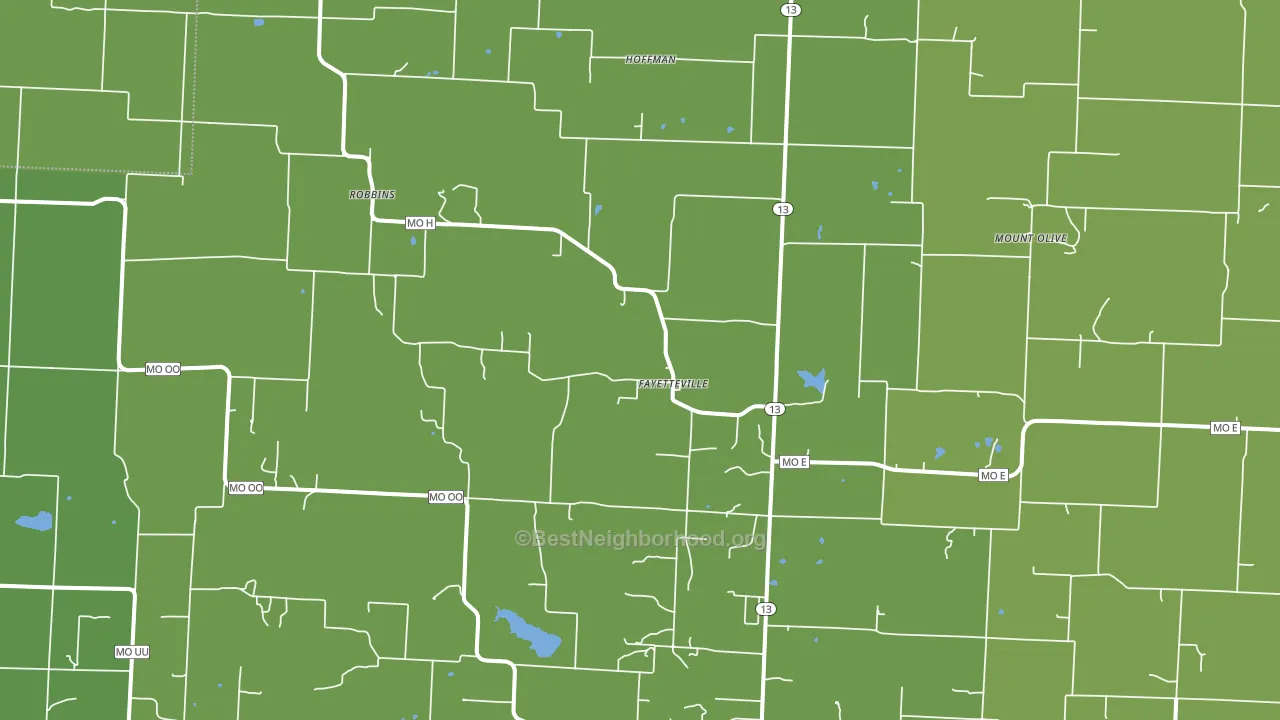 Fayetteville, MO block-group voter-turnout map
