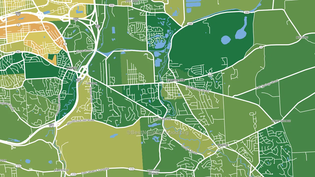 Fayetteville, NY block-group voter-turnout map