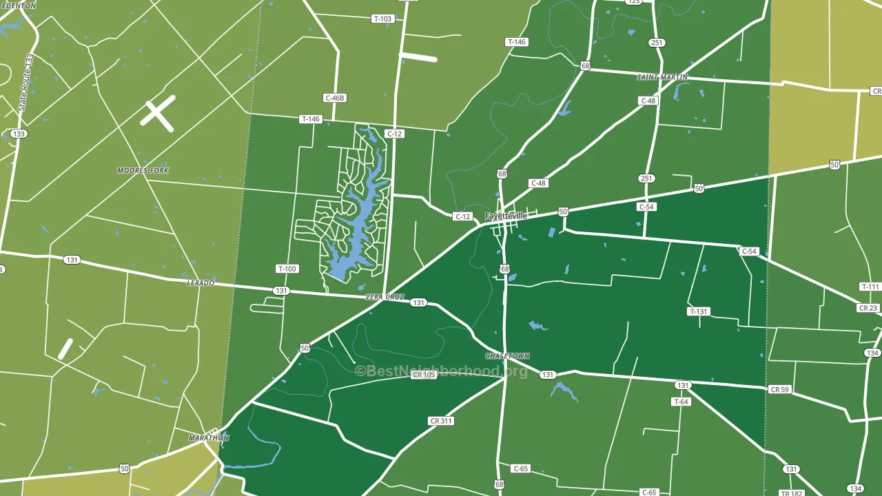 Fayetteville, OH block-group voter-turnout map