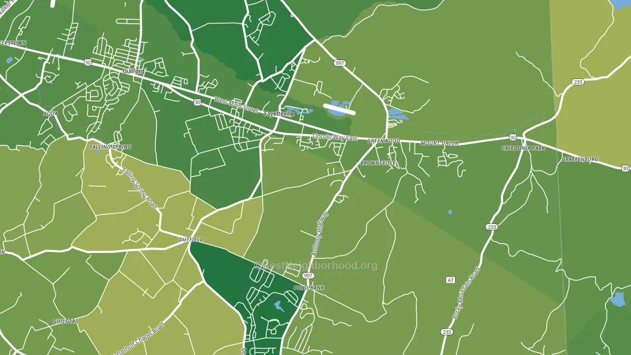 Fayetteville, PA block-group voter-turnout map