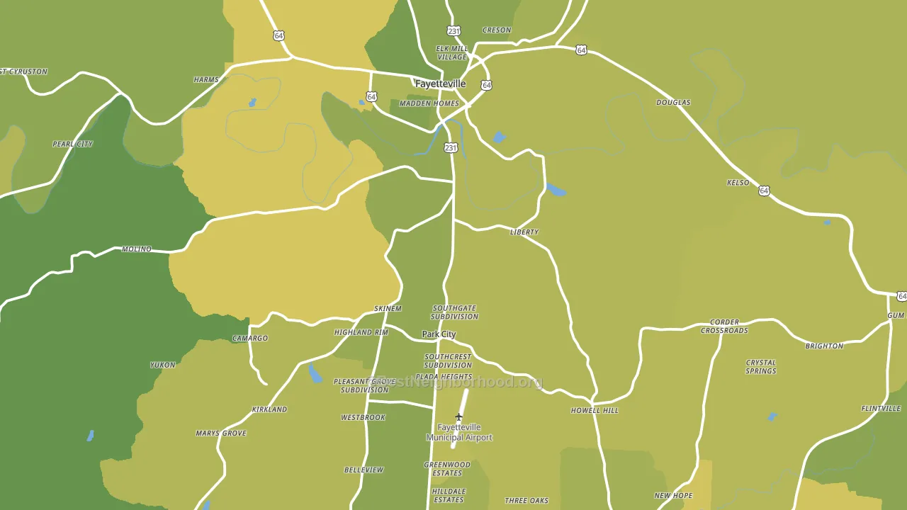 Fayetteville, TN block-group voter-turnout map
