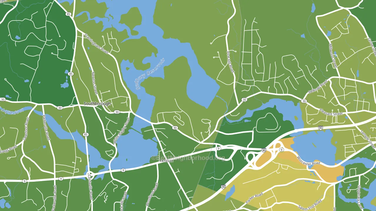 Fayville, MA block-group voter-turnout map
